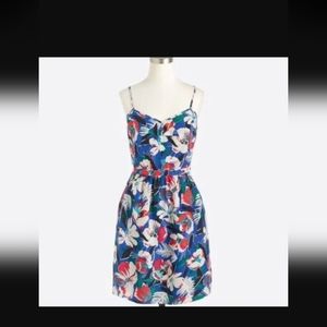 J. Crew Sun Dress Women's Size 6 Sleevless Floral Mini Lined V Neck